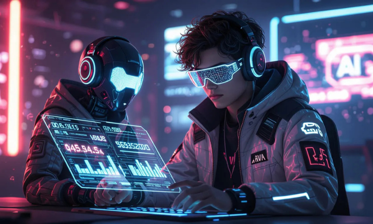 Gamer with AI Companion