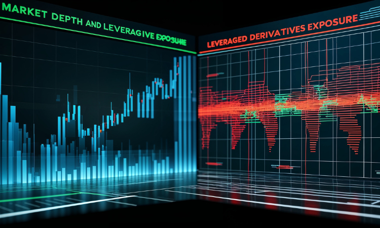 Difference between spot depth and leveraged crypto market liquidity.