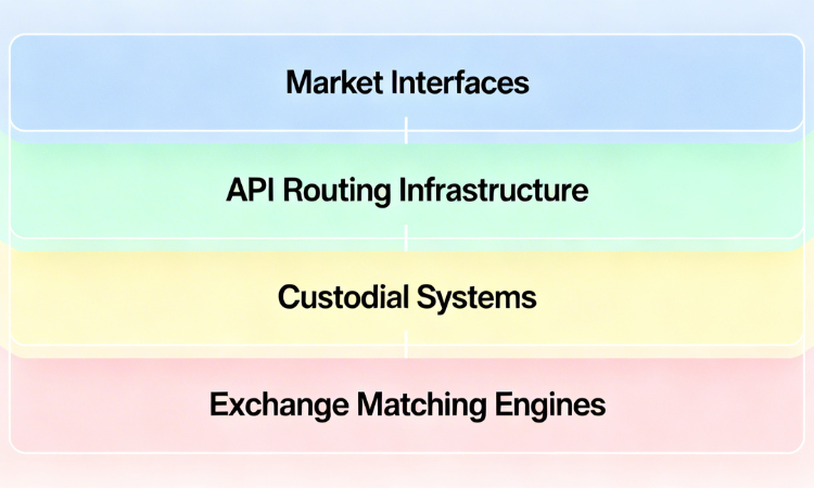 Hidden infrastructure layers behind crypto exchange centralization.